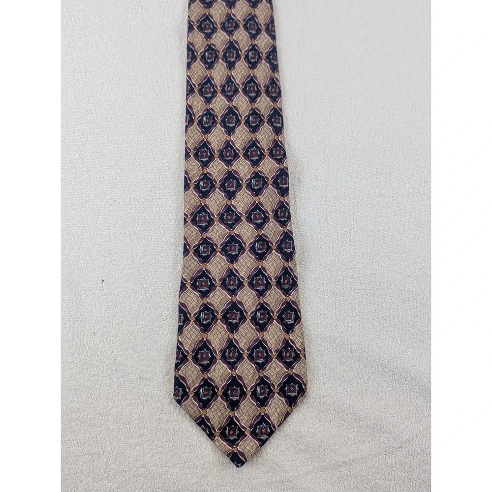 IKE‎ BEHAR NEW YORK Silk Necktie Mens Geometric Pattern Made in Italy